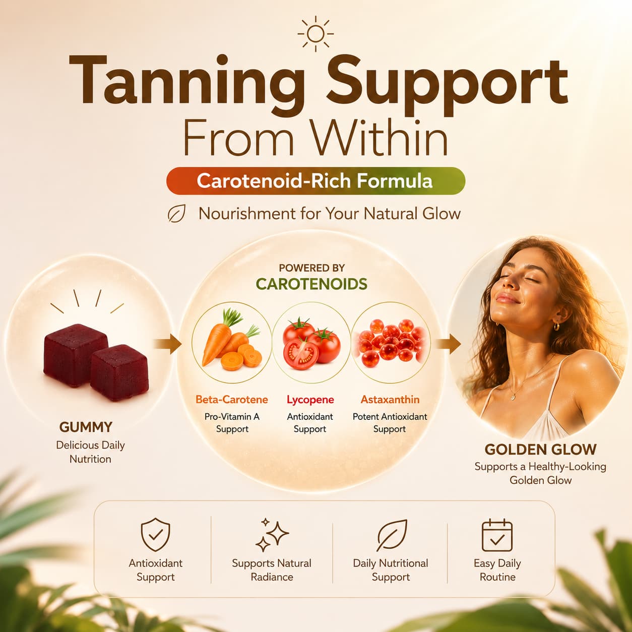 DUO SEVEN Natural Tanning Gummies | Glow & Skin Radiance Support