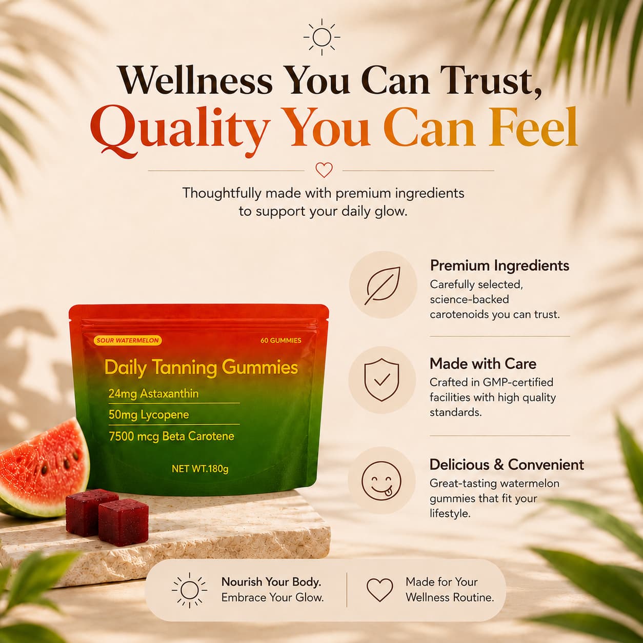 DUO SEVEN Natural Tanning Gummies | Glow & Skin Radiance Support