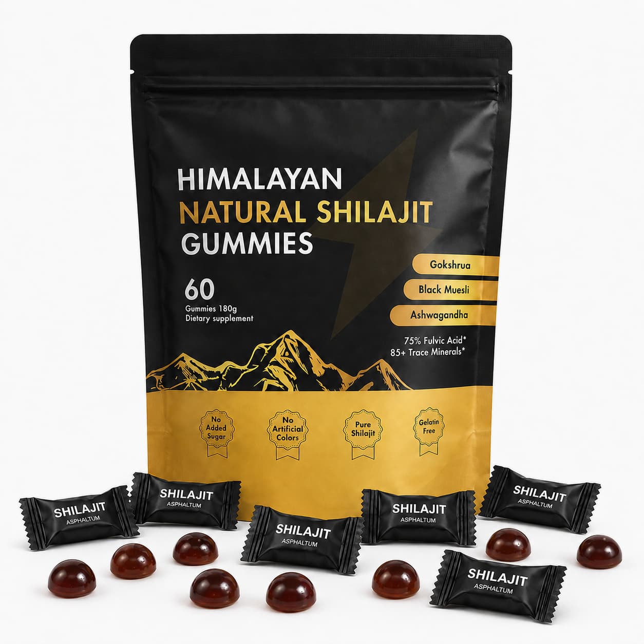 DUO SEVEN Shilajit Gummies  for Men & Women | Himalayan-Inspired Daily Wellness 60 Gummies