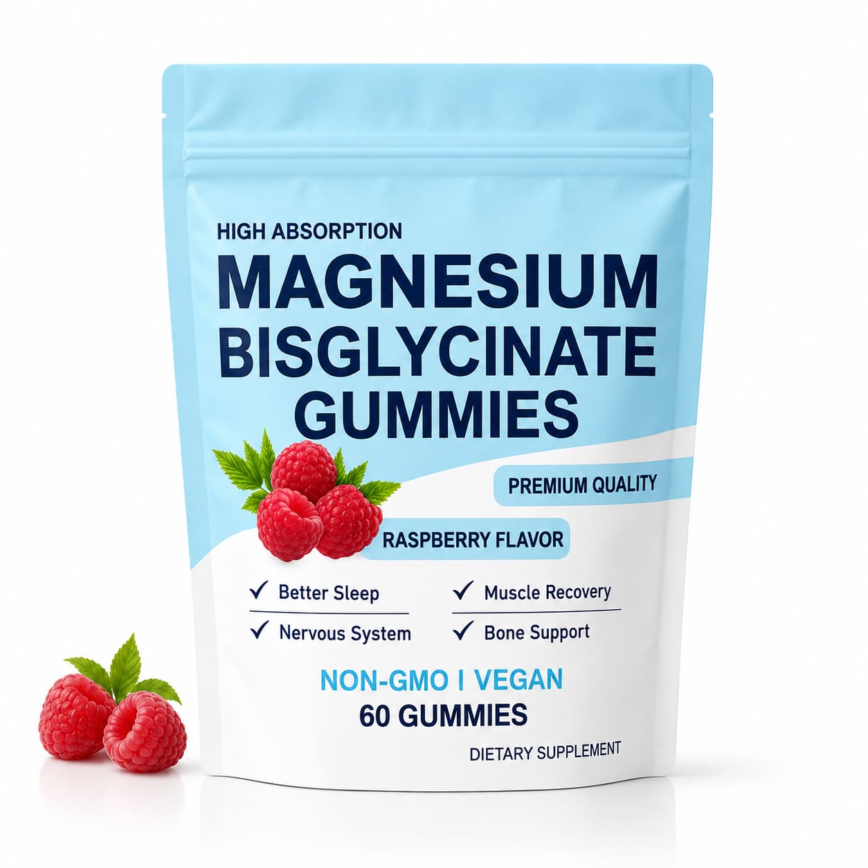 Magnesium Bisglycinate Gummies – Chelated Magnesium Supplement, Promotes Muscle & Nerve Function, Relaxation & Everyday Wellness – 60  Gummies