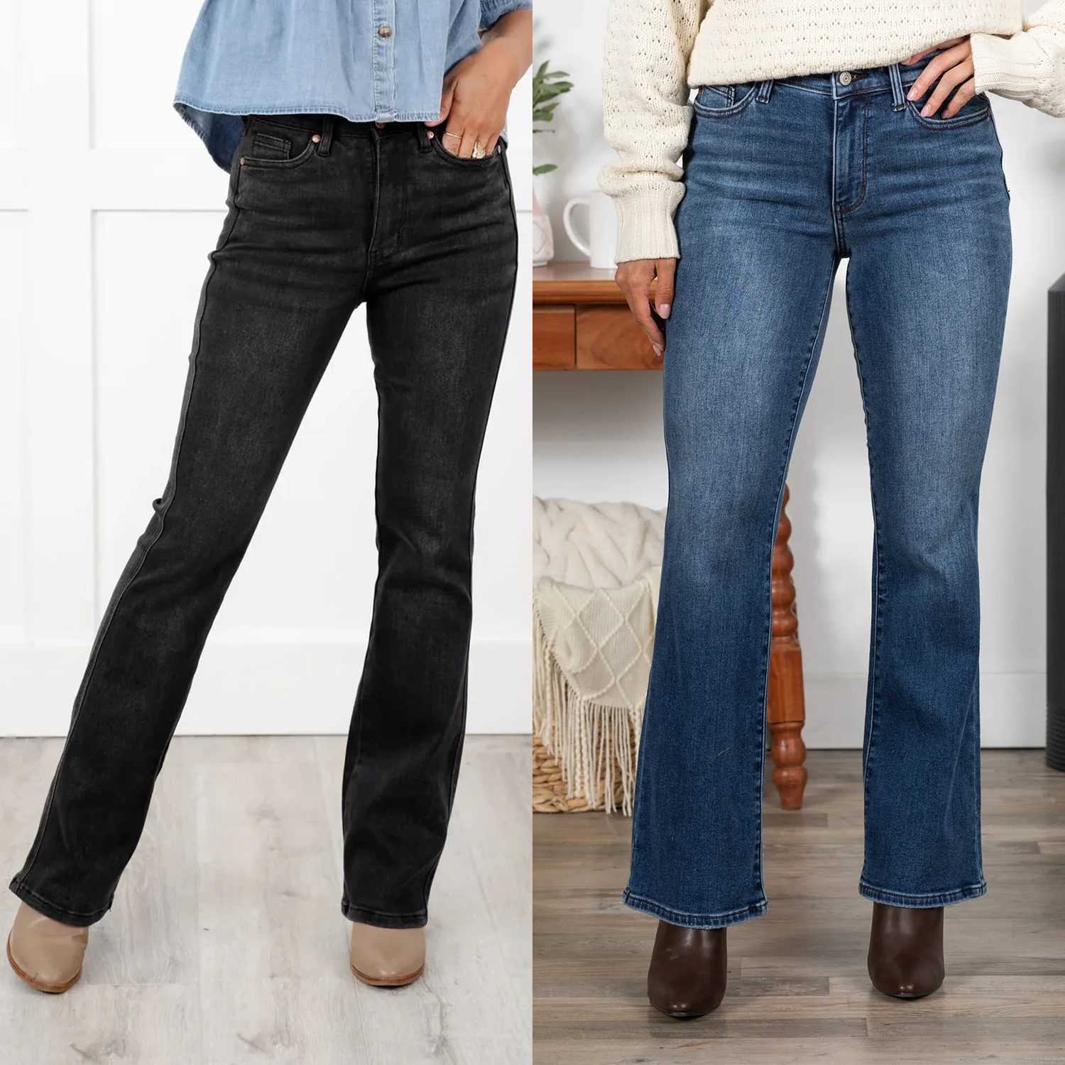 High Rise Tummy Control Multiple Inseam Bootcut Jeans (Buy 2 Free Shipping)