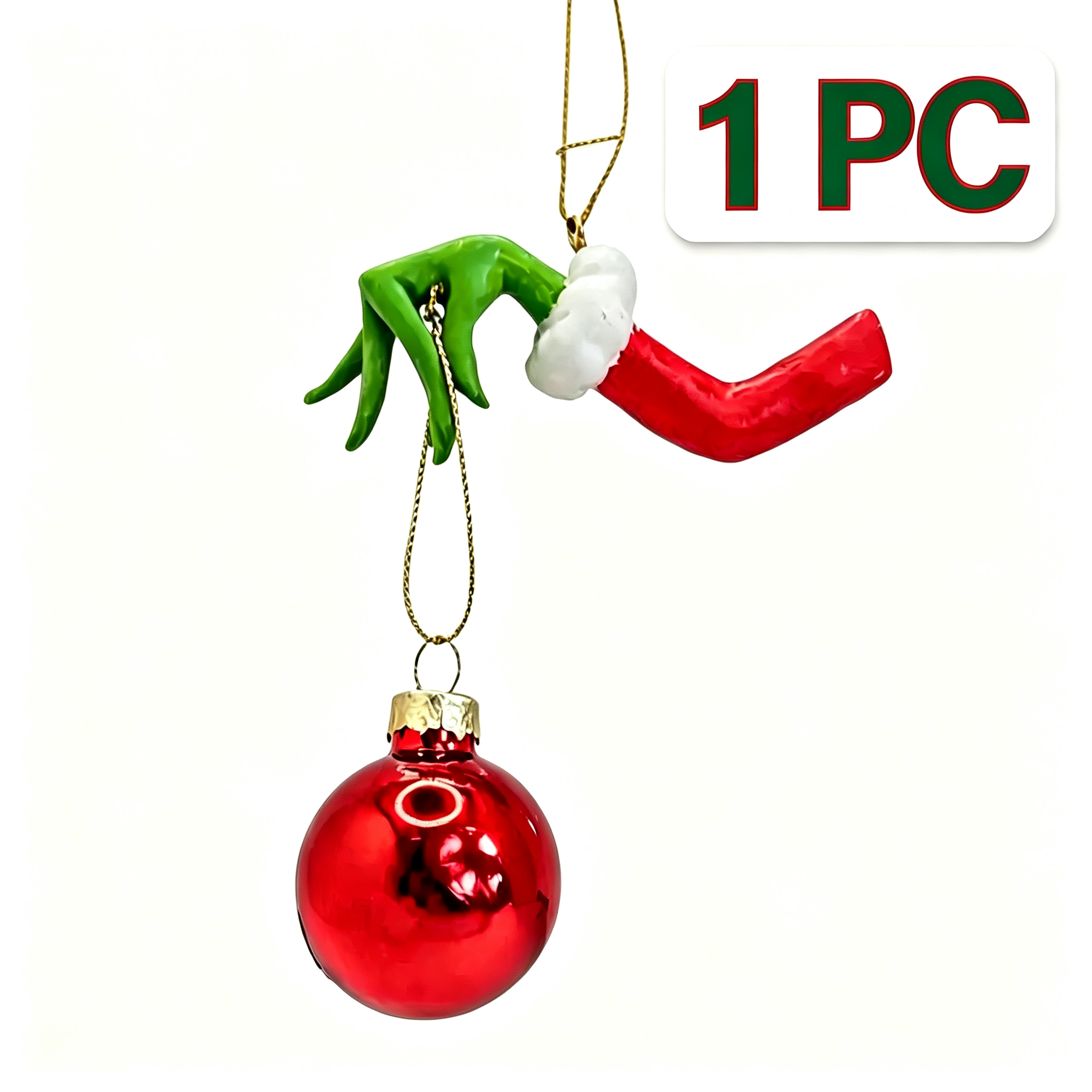Green Monster Hand Christmas Wall Mount Ornament Holder Decor
