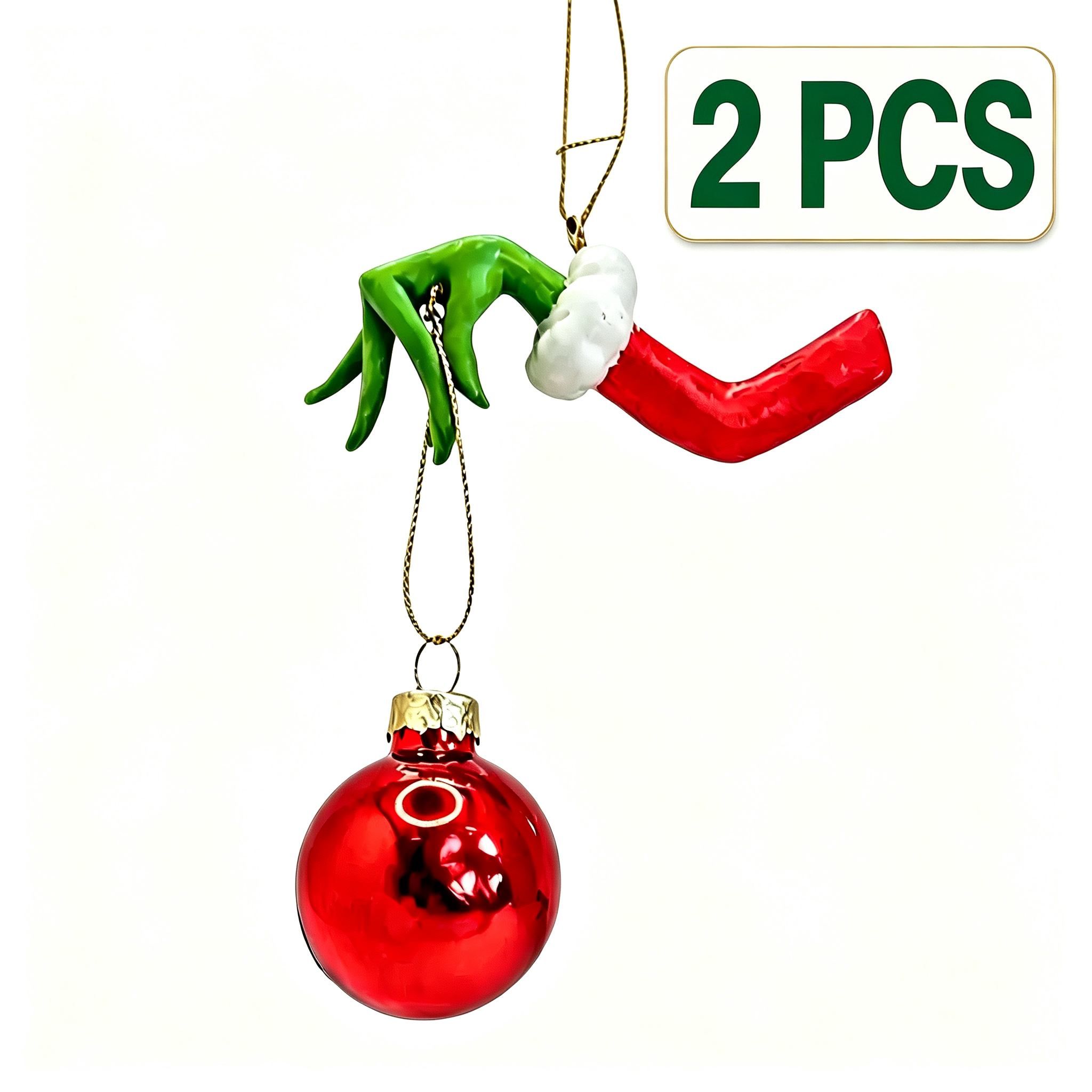Green Monster Hand Christmas Wall Mount Ornament Holder Decor