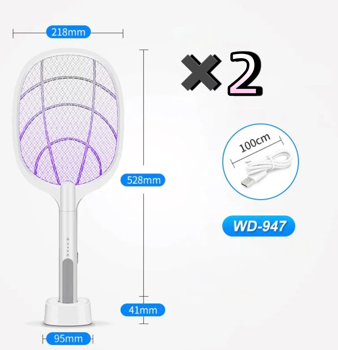 🔦 2-in-1-Mückenklatsche | ·3000 V Hochspannung·Standfuß ohne Handgriff | Für zu Hause/Küche/Terrasse/Camping
