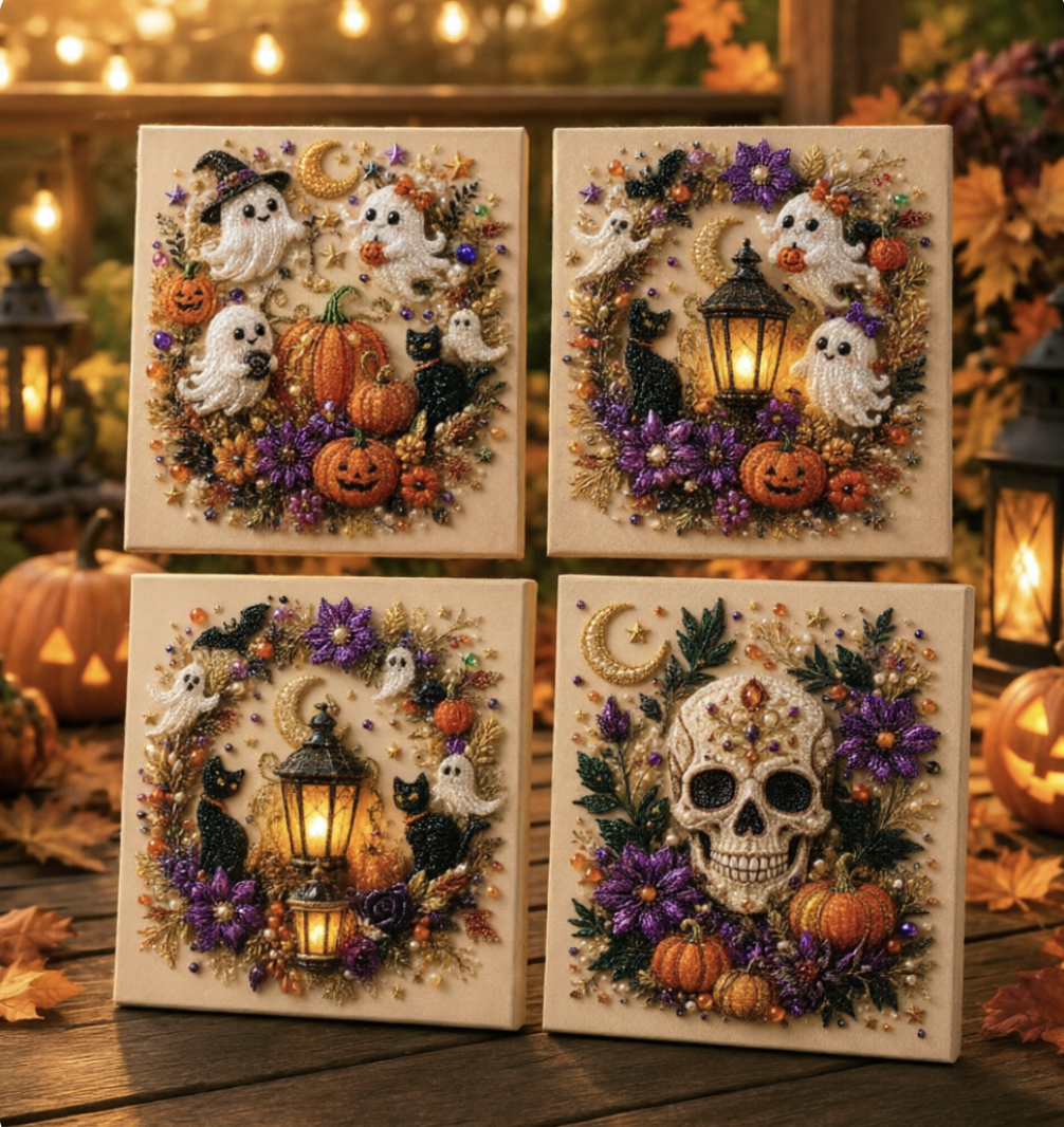👻✨ Halloween Pearl Art DIY Kit – Turn Tiny Pearls into Spooky-Cute Magic