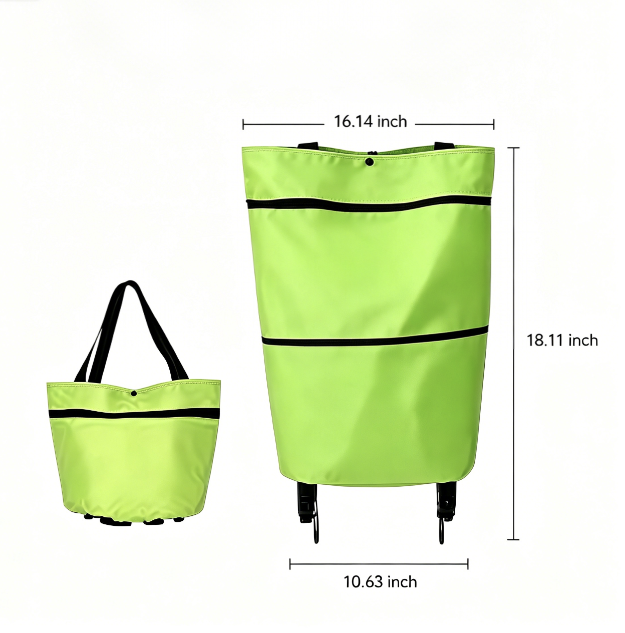 【10inch*18inch】Foldable Shopping Trolley Bag with Wheels