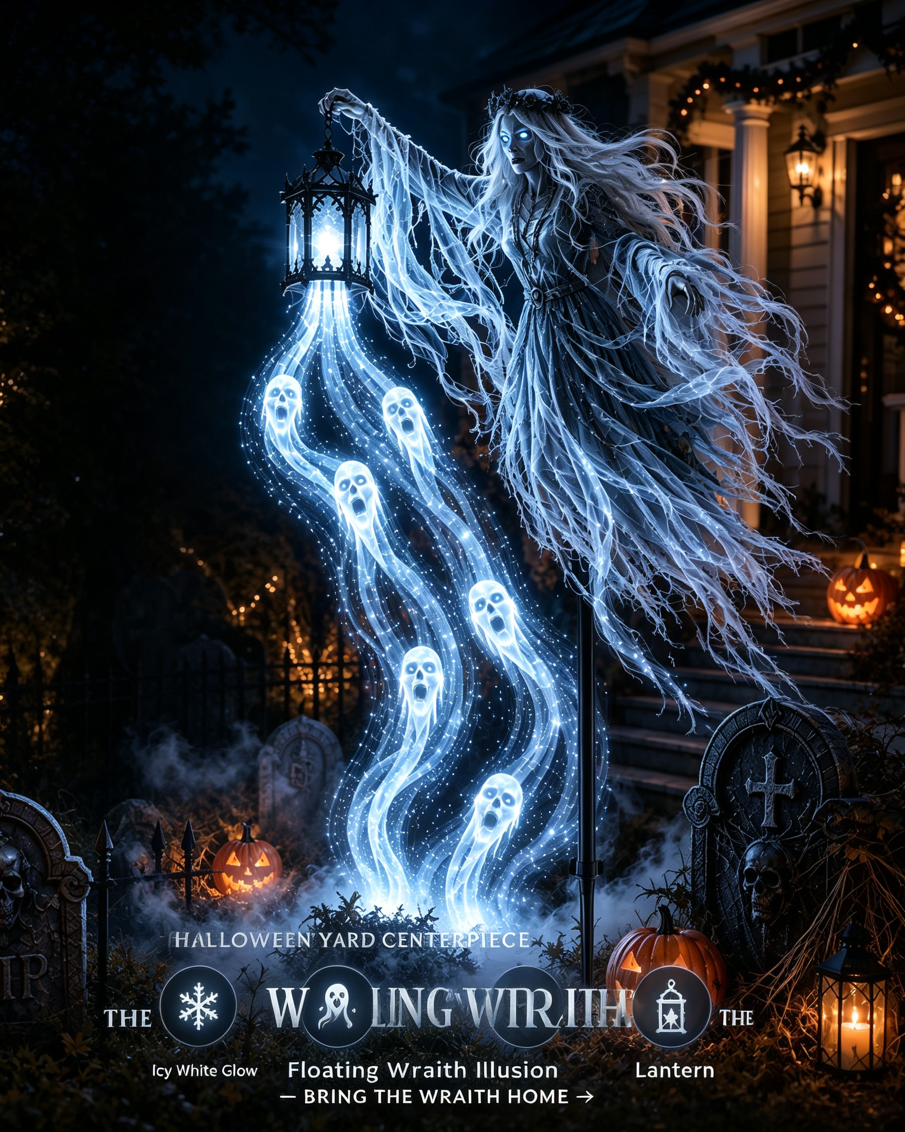 🎃👻Halloween &🧑‍🎄 Christmas "Soul Reaper" Animated Lantern