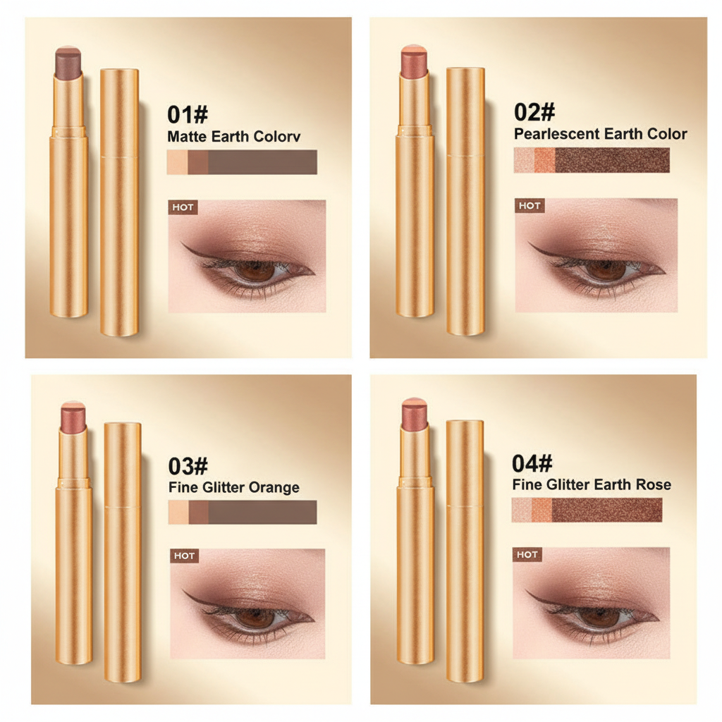 ✨3 Color Gradient Eyeshadow Stick | One Swipe Instant Gradient Eye Makeup, Brush-Free Design
