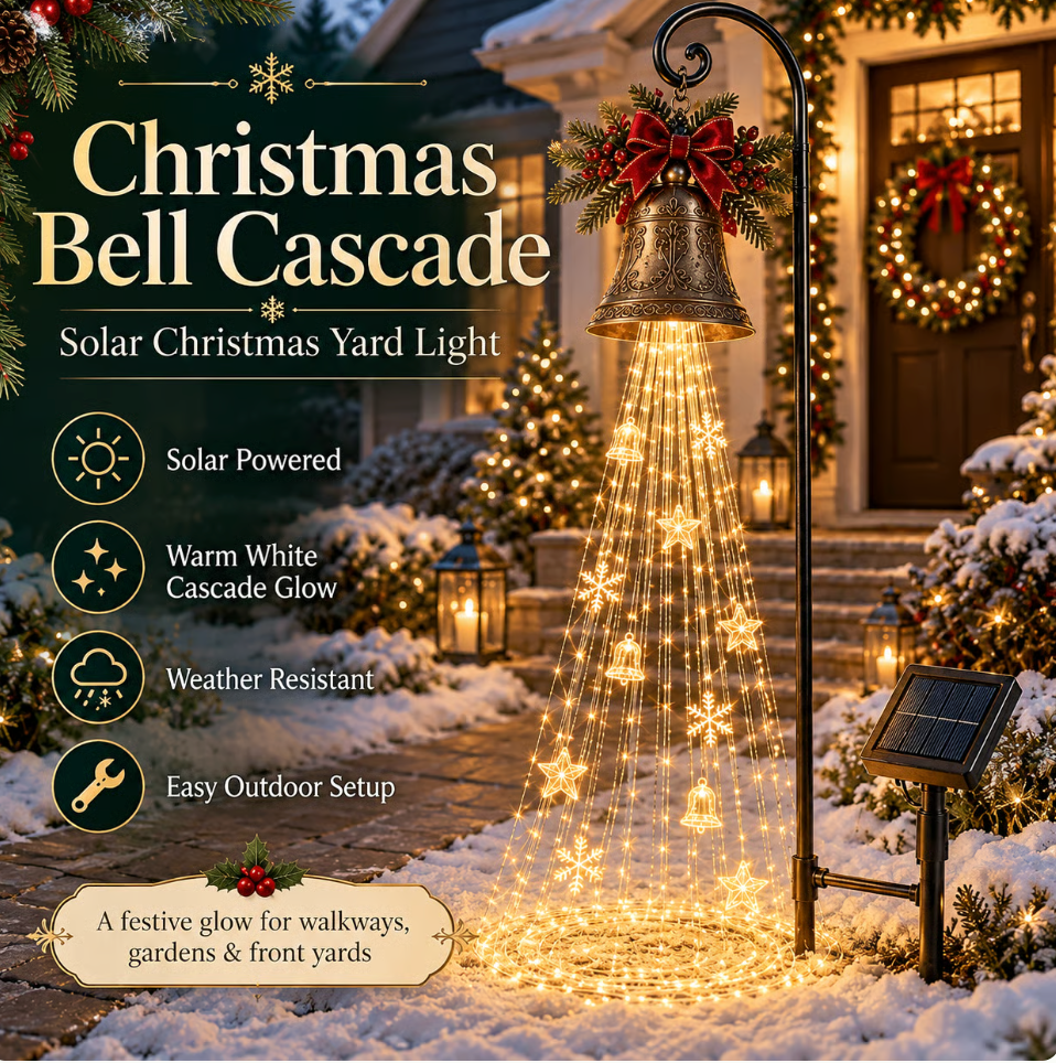 🎅✨ 2026 New Santa’s Flying Sleigh Gift Cascade – Solar Christmas Garden Light