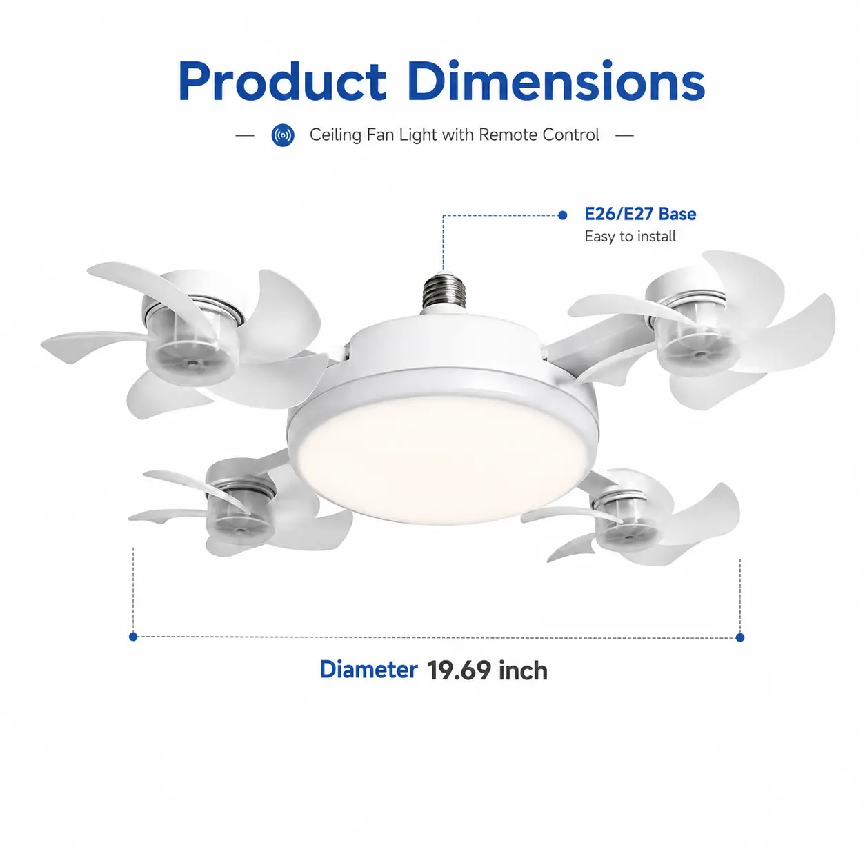 Ceiling Fan Light with Remote Control