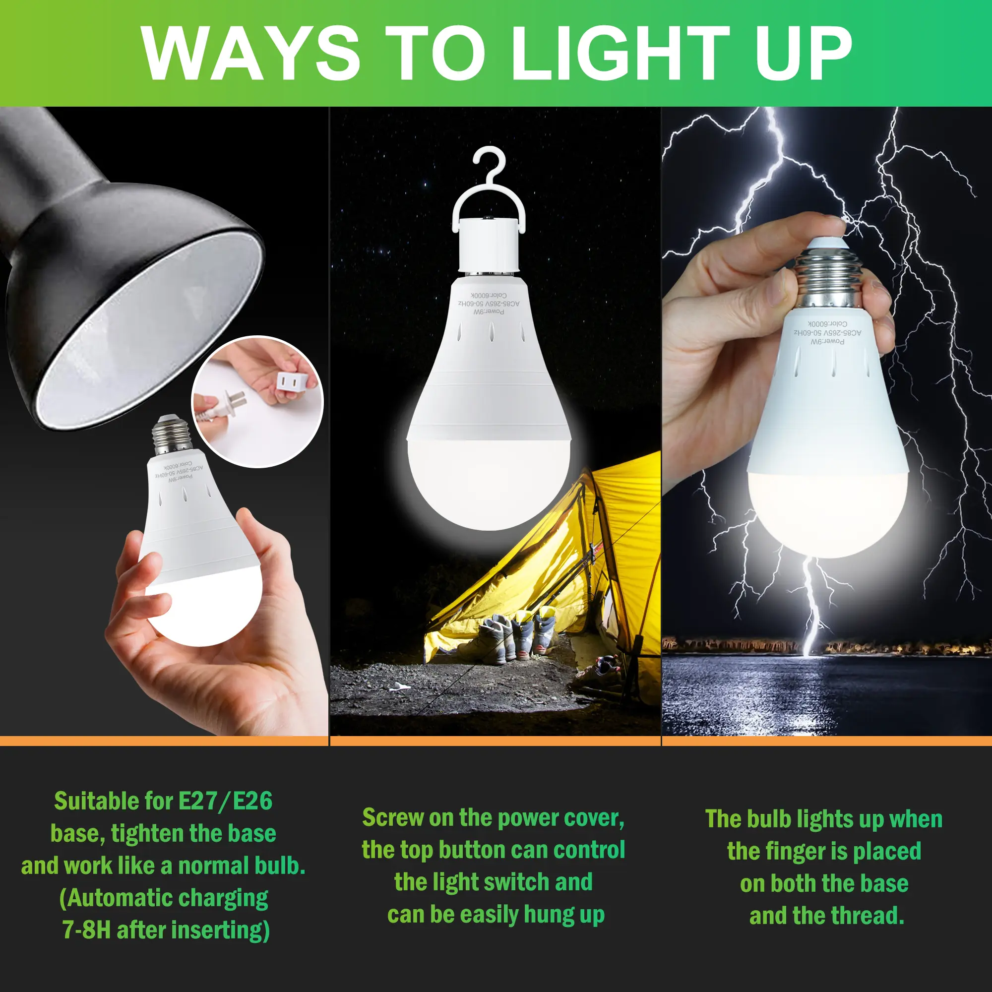  Emergency Rechargeable LED Bulbs