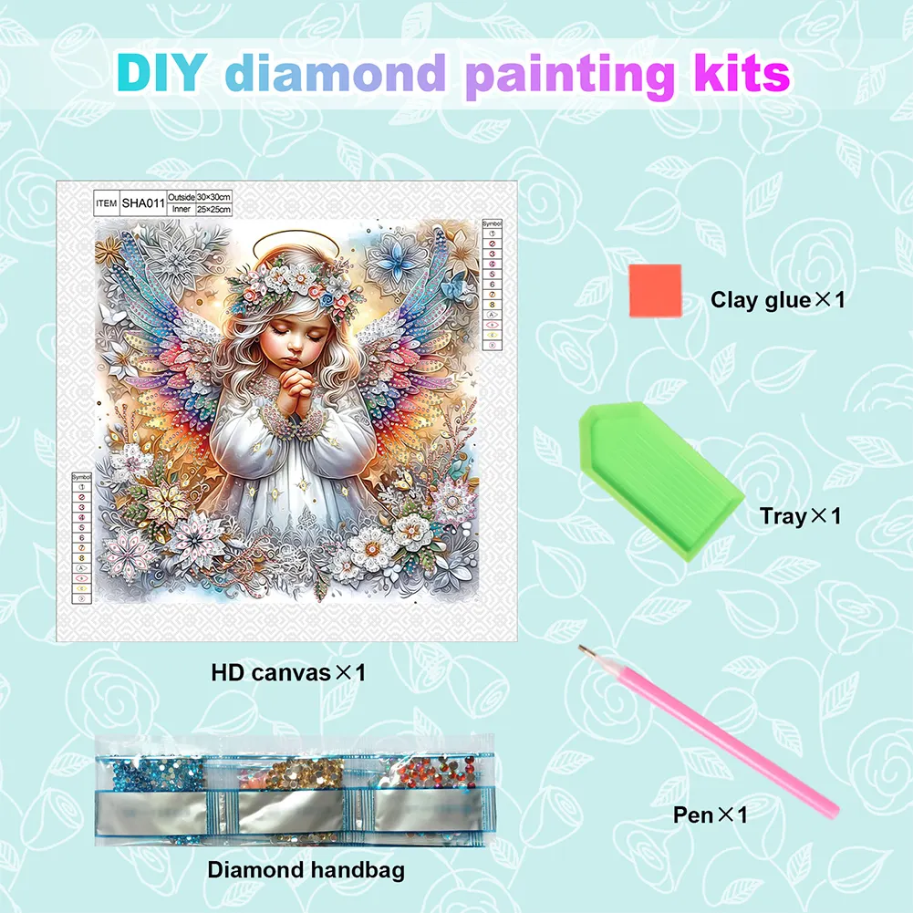Angel Child 30*30cm (Canvas) Special Shaped Drill Diamond Painting
