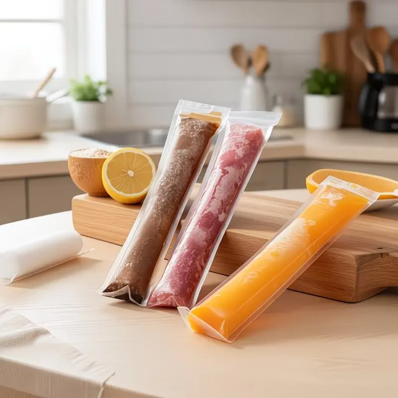 Practical DIY Ice Pop Bags (100 Pieces) – Self-Sealing Disposable Molds for Homemade Ice Sticks