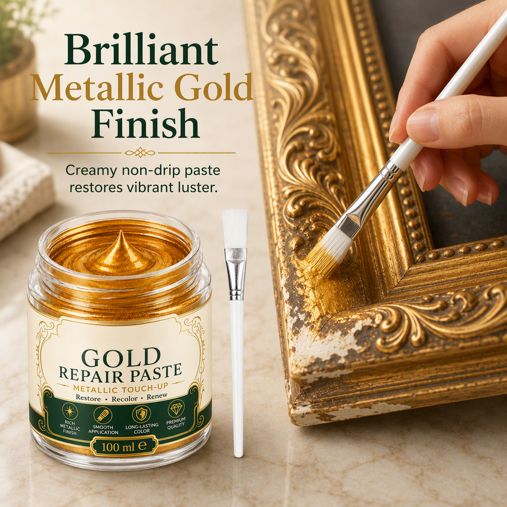 Smooth gold refinishing paste application