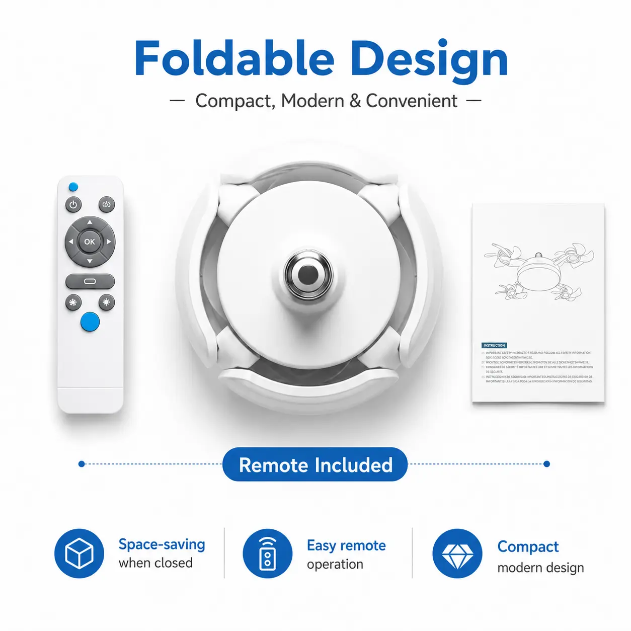 Ceiling Fan Light with Remote Control