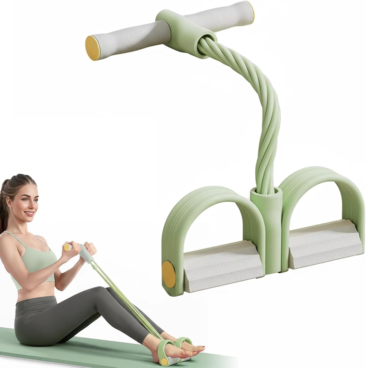Multifunction Elastic Yoga Resistance Band, Elastic Exercise Band, Stretching Pedal Puller with Handles for Full Body Workout, Home Fitness Equipment for Legs, Arms, Core Training