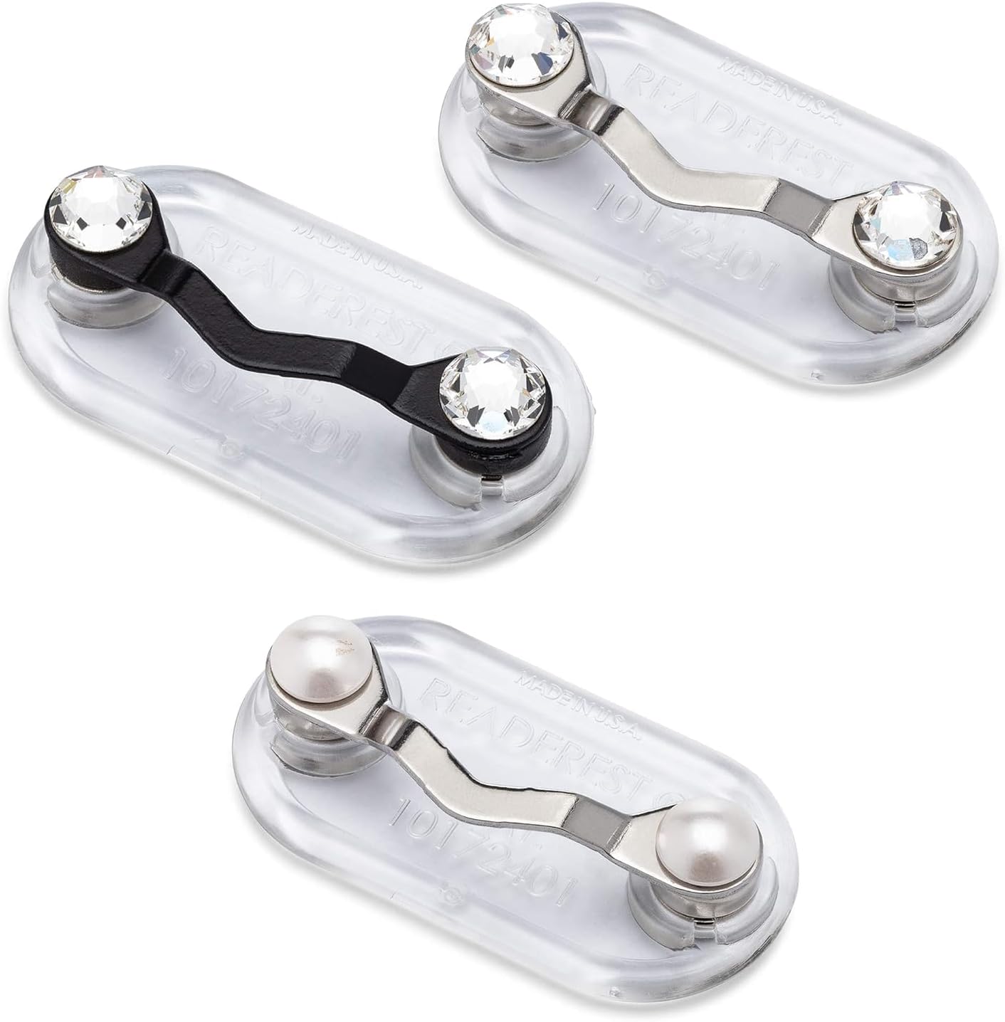 Readerest Magnetic Glasses Holder (3 Pack), Magnet Clip for Readers, Sunglasses & Work Badges for Men & Women, USA Made