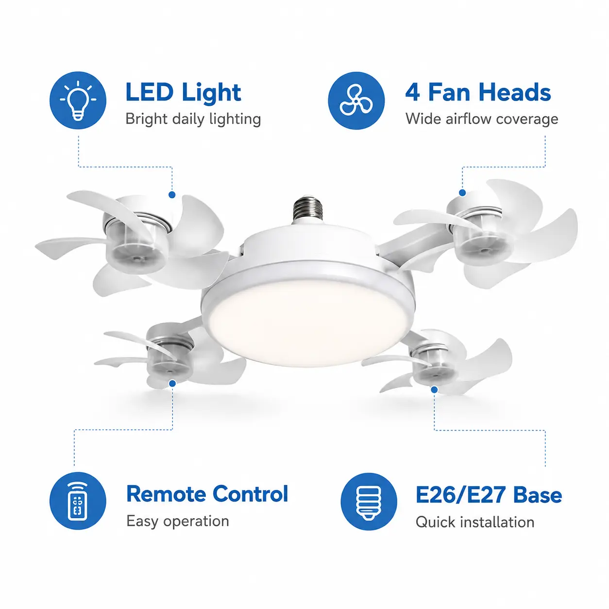 Ceiling Fan Light with Remote Control