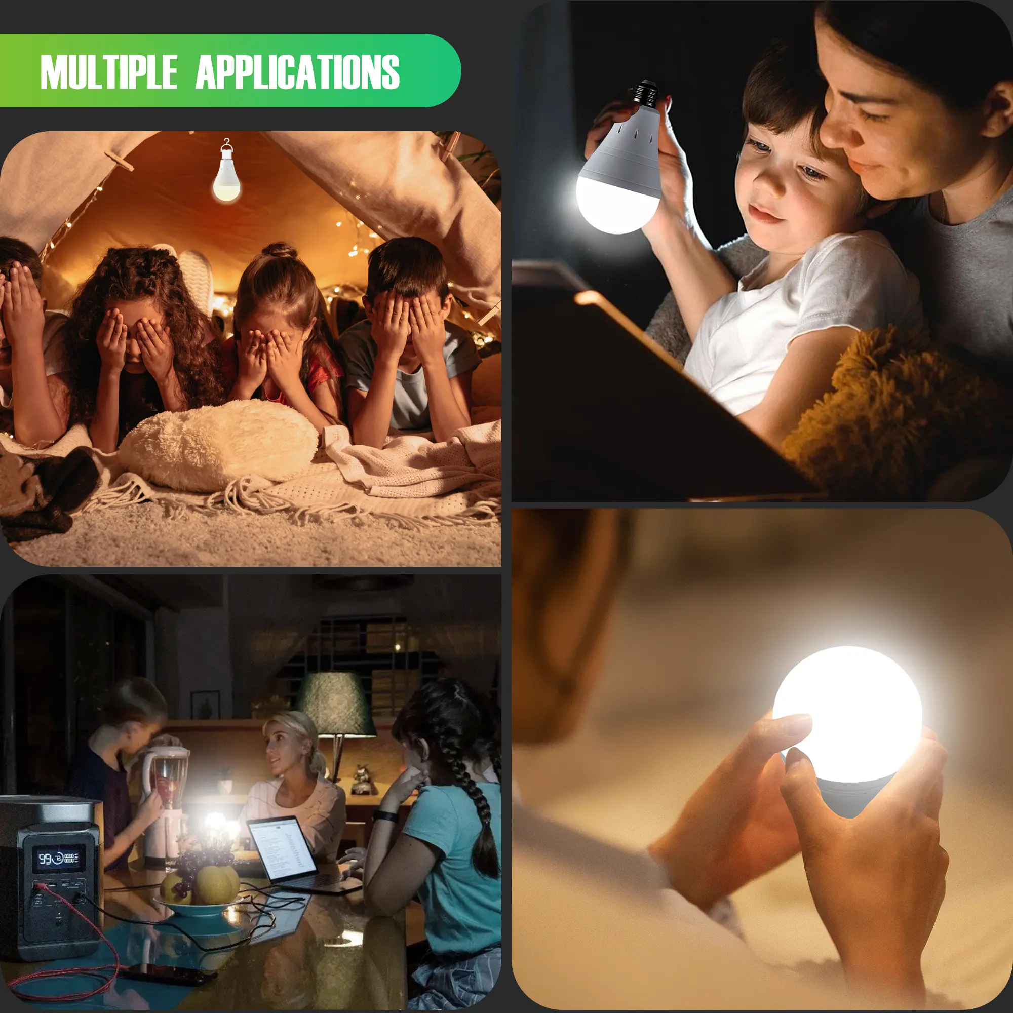  Emergency Rechargeable LED Bulbs