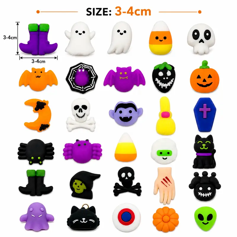 🔥30/60/100PCS Halloween Mochi Squishies, 🎃Mini Spooky Party Favors