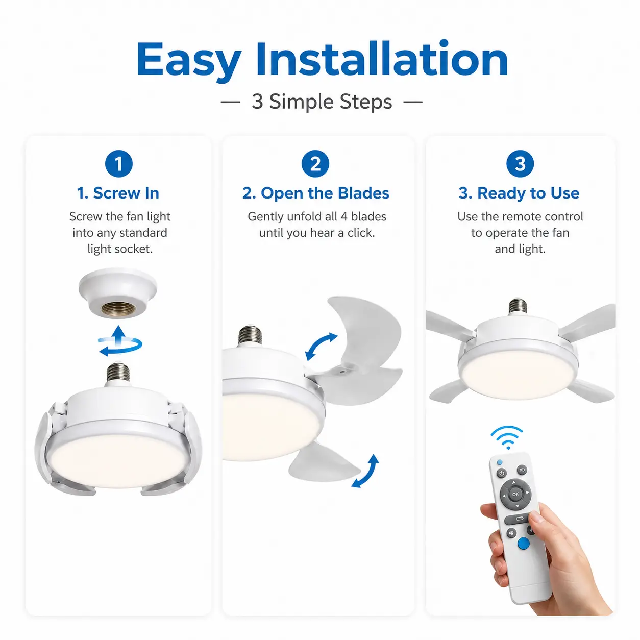 Ceiling Fan Light with Remote Control