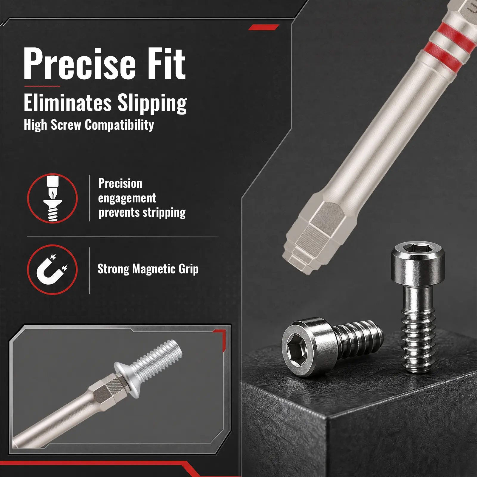 Screwdriver Bits Set 6pcs with Magnetic Hex Shank Pagoda