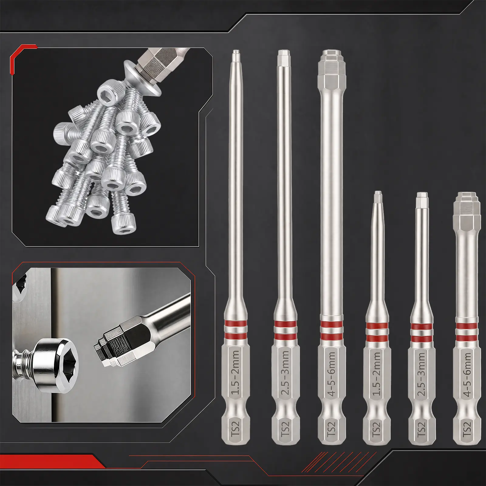 Screwdriver Bits Set 6pcs with Magnetic Hex Shank Pagoda