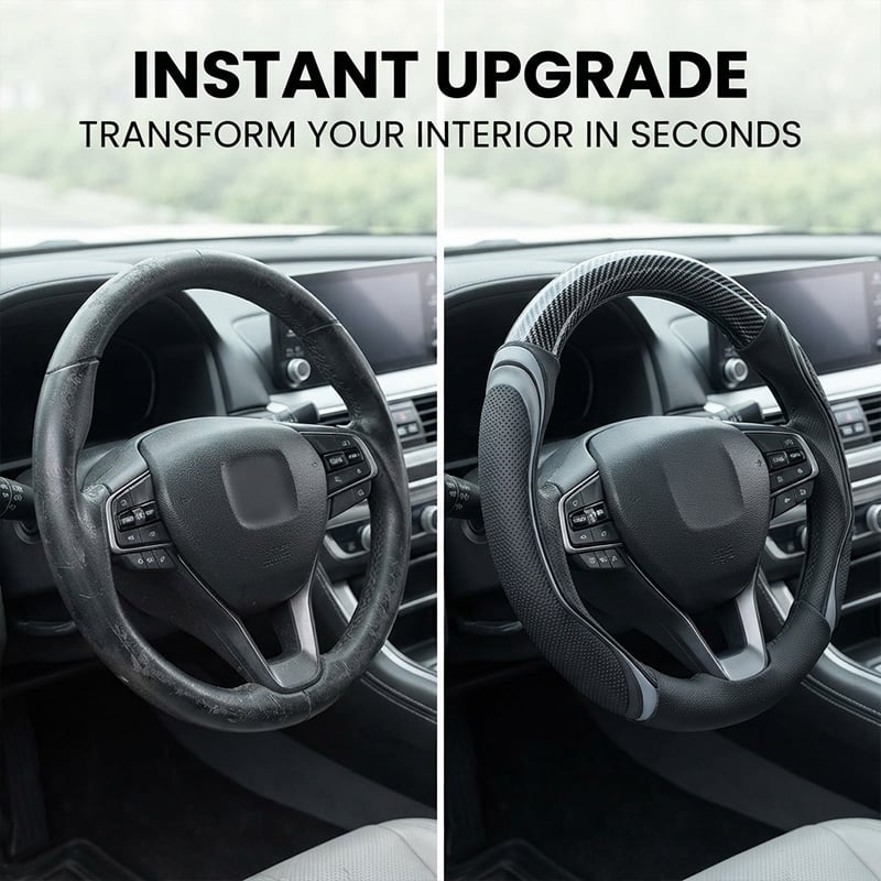 Sport-style silicone steering wheel cover