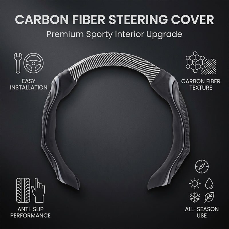 Sport-style silicone steering wheel cover