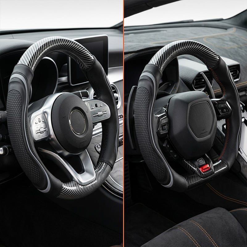 Sport-style silicone steering wheel cover