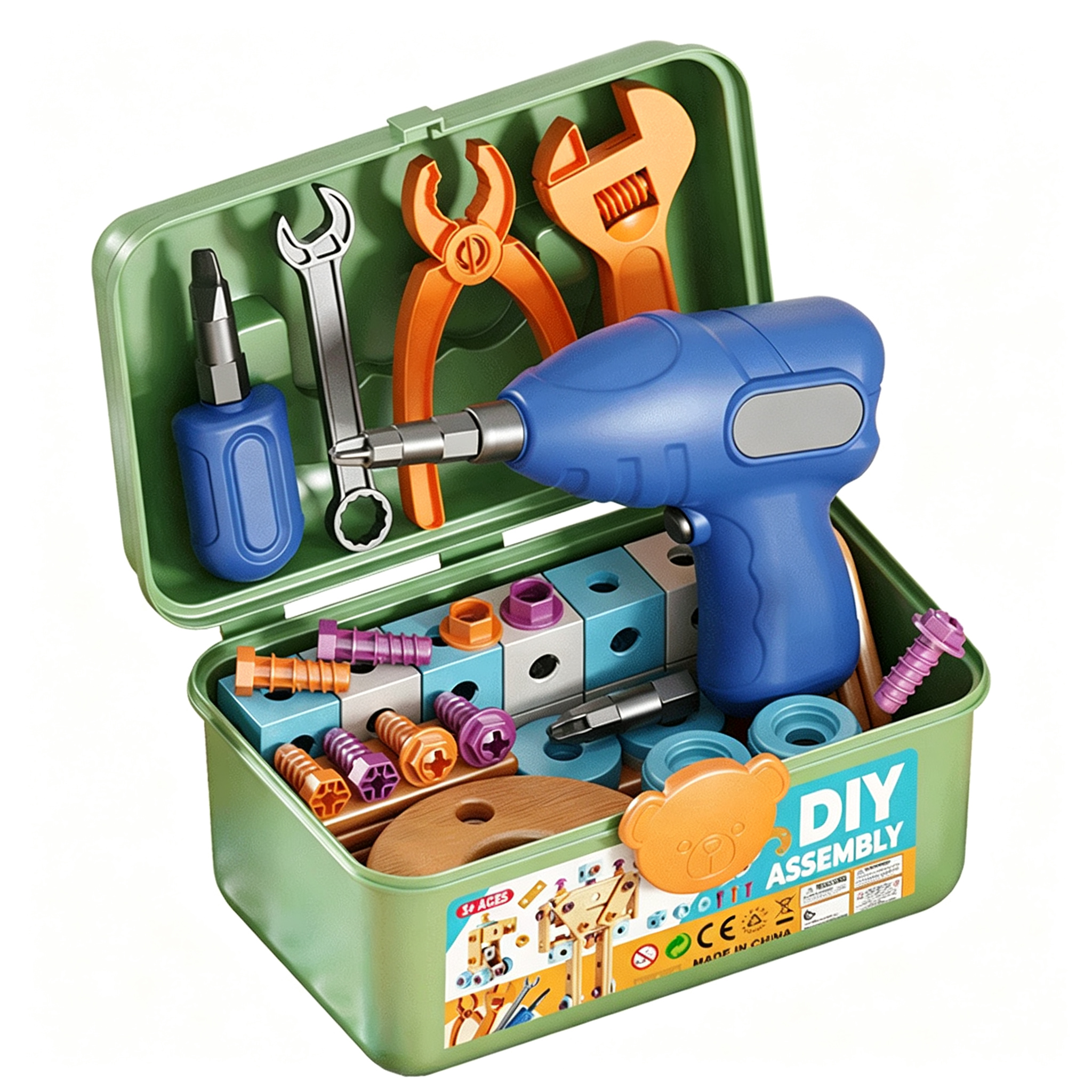 126PCS Kids Tool Set Electric Drill Screwdriver Toy Repair Box Ideal Gift