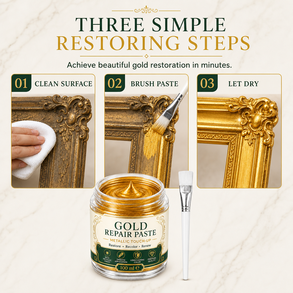 Three-step gold surface restoration process