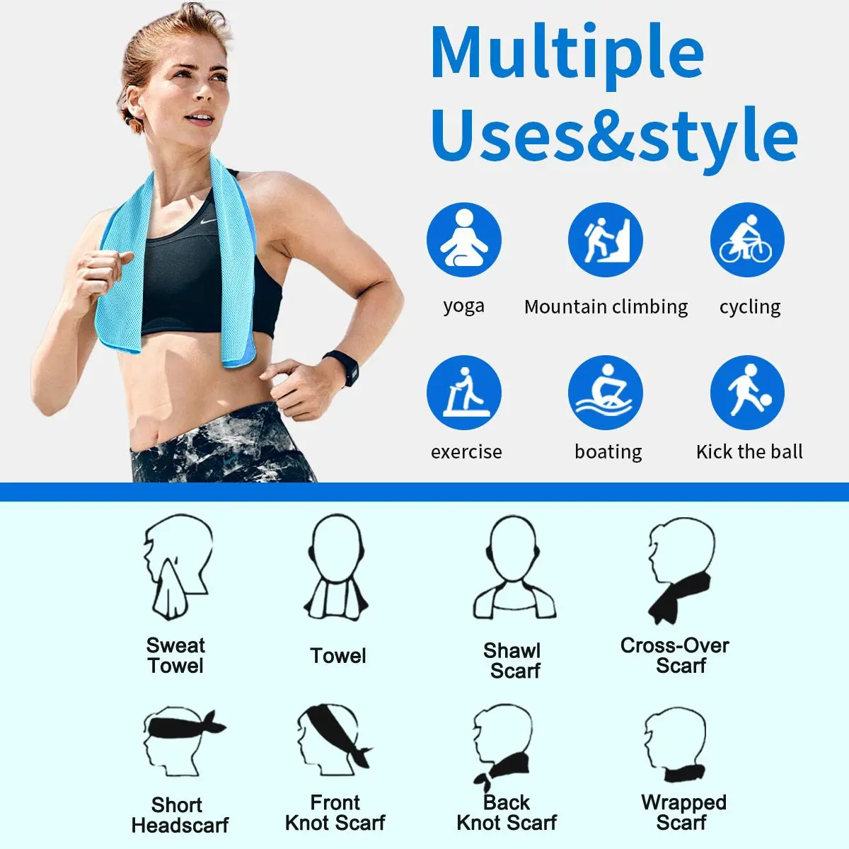 Portable Cooling Towel for Yoga, Gym & Sports
