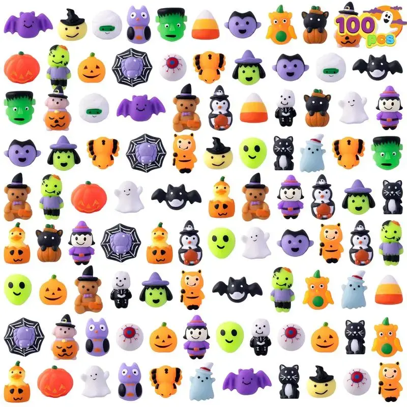 🔥30/60/100PCS Halloween Mochi Squishies, 🎃Mini Spooky Party Favors