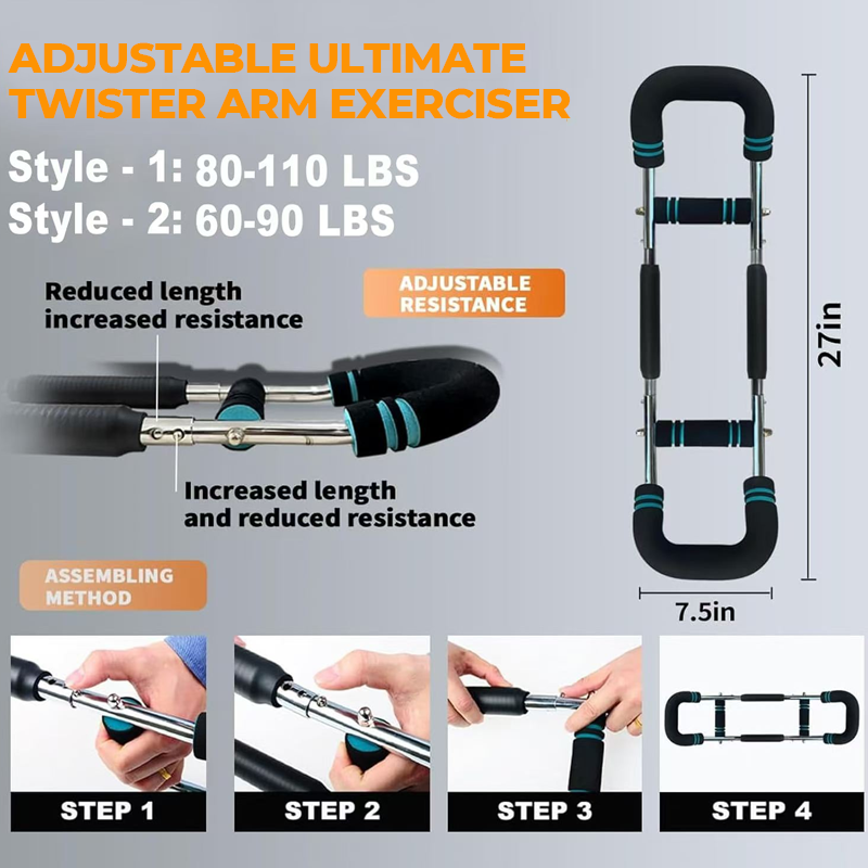 📢📢50% de réduction ! Barre lestée réglable 60–110 lb – Entraîneur de bras & pectoraux portable pour fitness à domicile ! ✨🔥