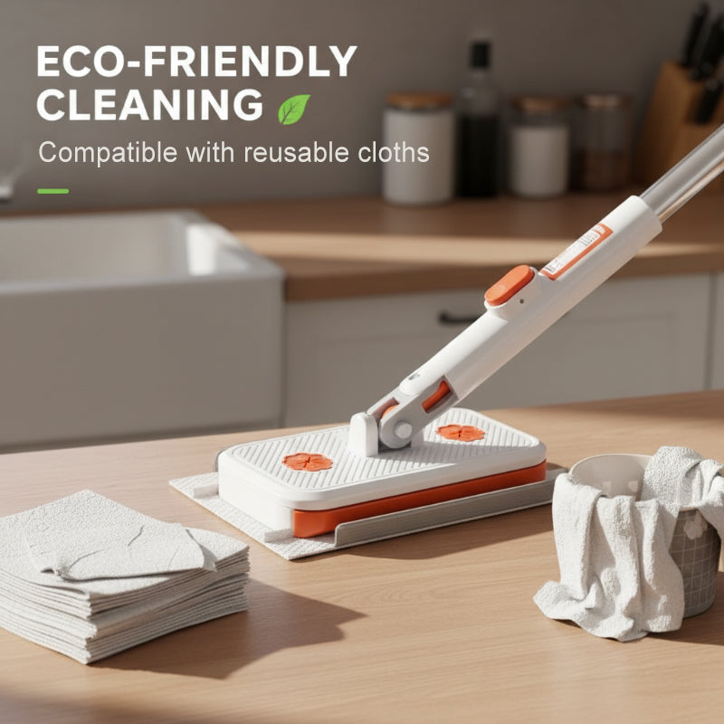 🥳2026 HOT SALE🥳💞50K+ SOLD! 🧹✨ 50% OFF! Multi-Functional Hands-Free Clip Flat Mop – One-key press opens clamps – no touching dirty cloths! Shark-tooth grip holds any wipe or towel firmly. Hygienic & hassle-free! 🧤💪