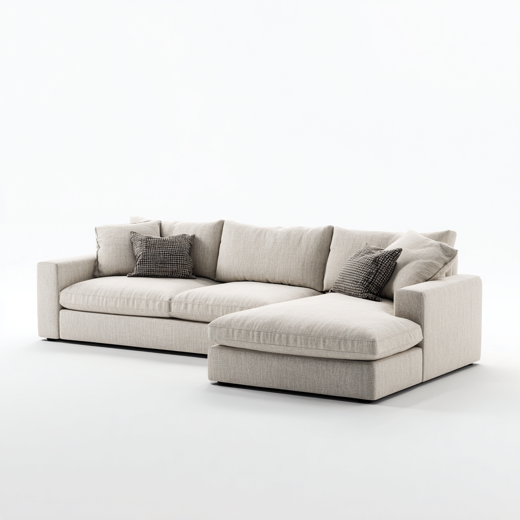 Divani modulari in tessuto 260x160x78 cm beige - design moderno per soggiorno