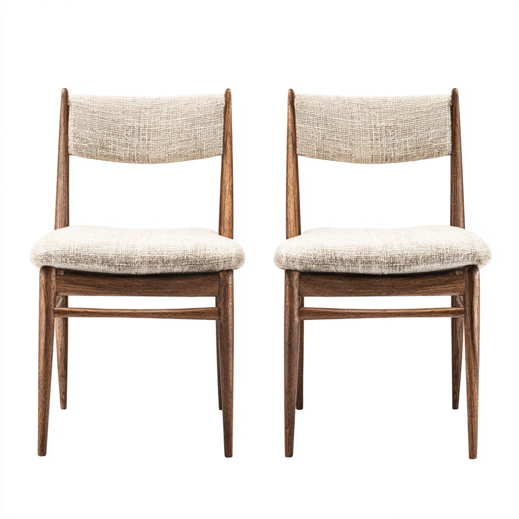 Sedia da pranzo in tessuto beige chiaro-legno marrone per sala da pranzo 52x56x81 cm - design moderno