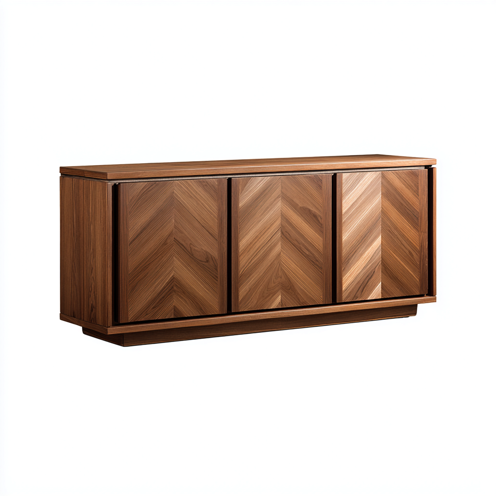 Credenza in legno effetto noce 180x45x75 cm - marrone - stile moderno per sala da pranzo