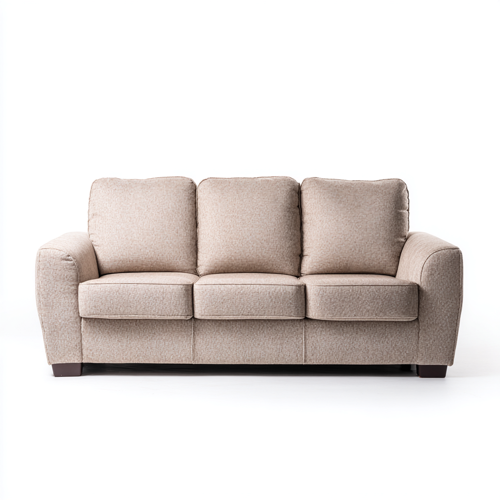 Divani a 3 posti in tessuto 214x87x82 cm beige - design classico per soggiorno