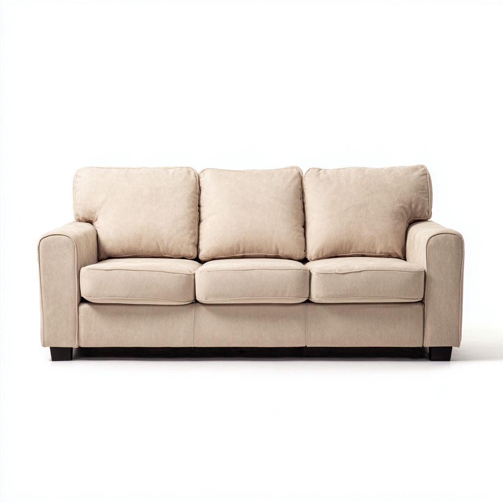 Divani a 3 posti in tessuto 215x86x81 cm beige - design classico per soggiorno