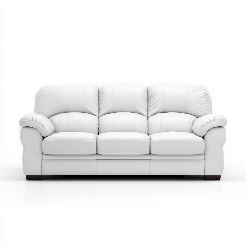 Divani a 3 posti in similpelle 212x86x86 cm bianco - design classico per soggiorno