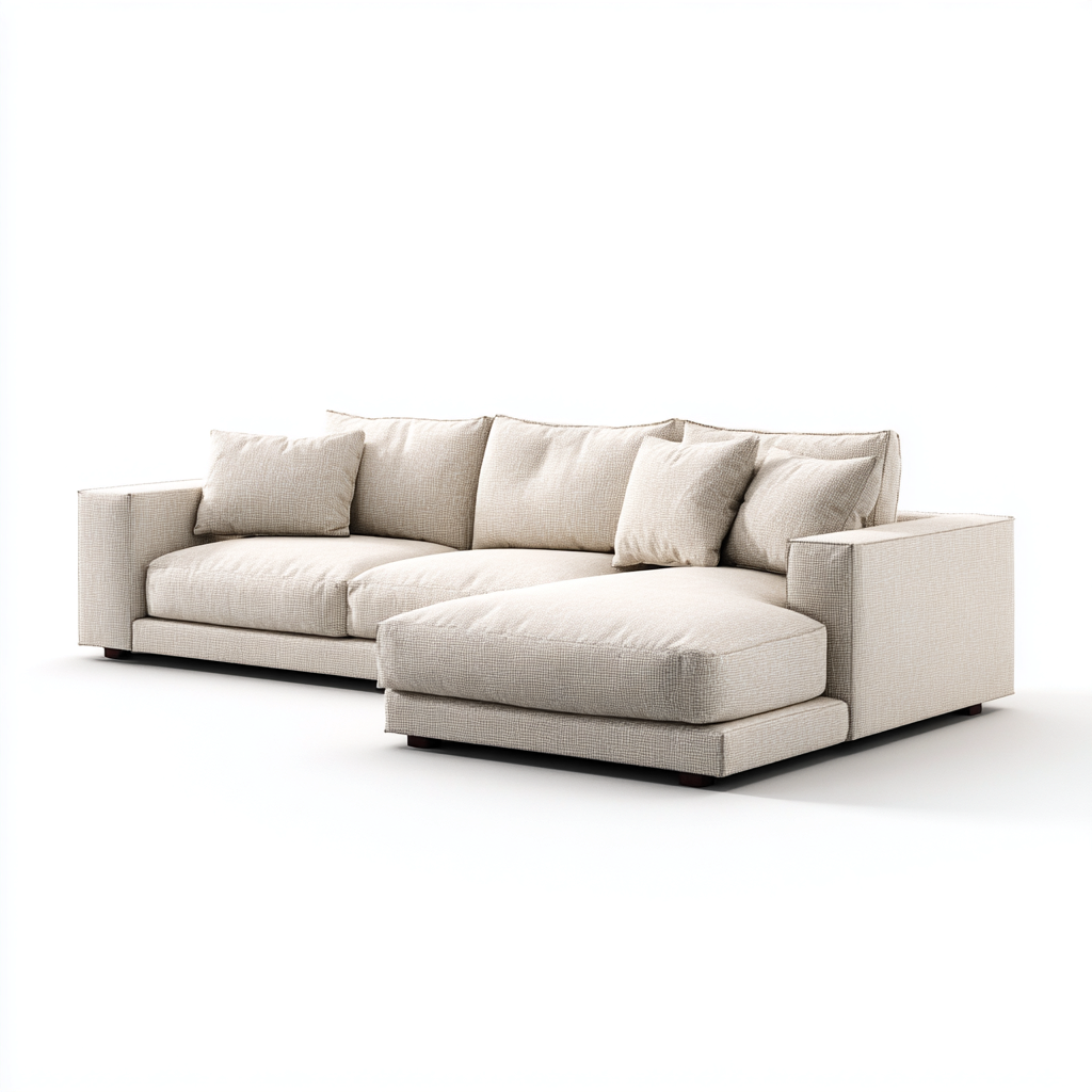 Divani modulari in tessuto 262x162x78 cm beige - design moderno per soggiorno