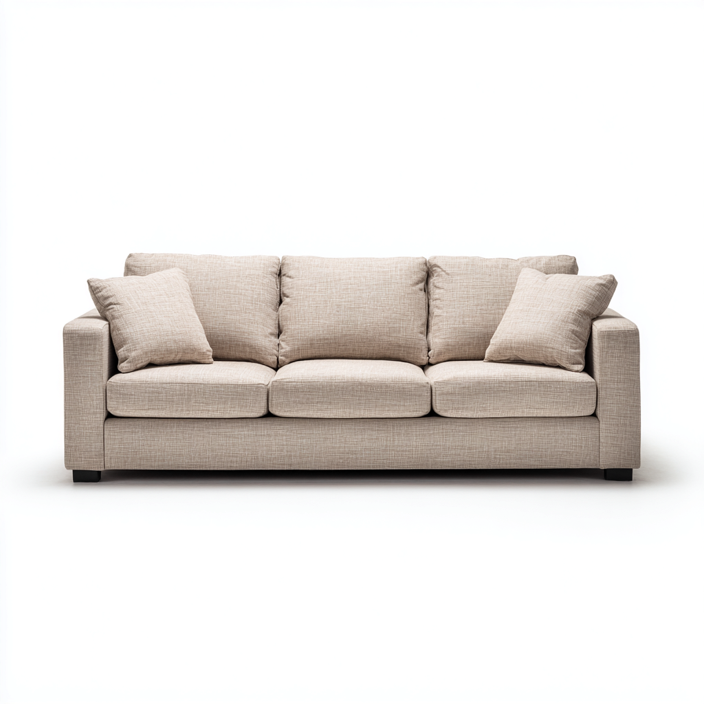Divani a 3 posti in tessuto 218x88x82 cm beige - design moderno per soggiorno