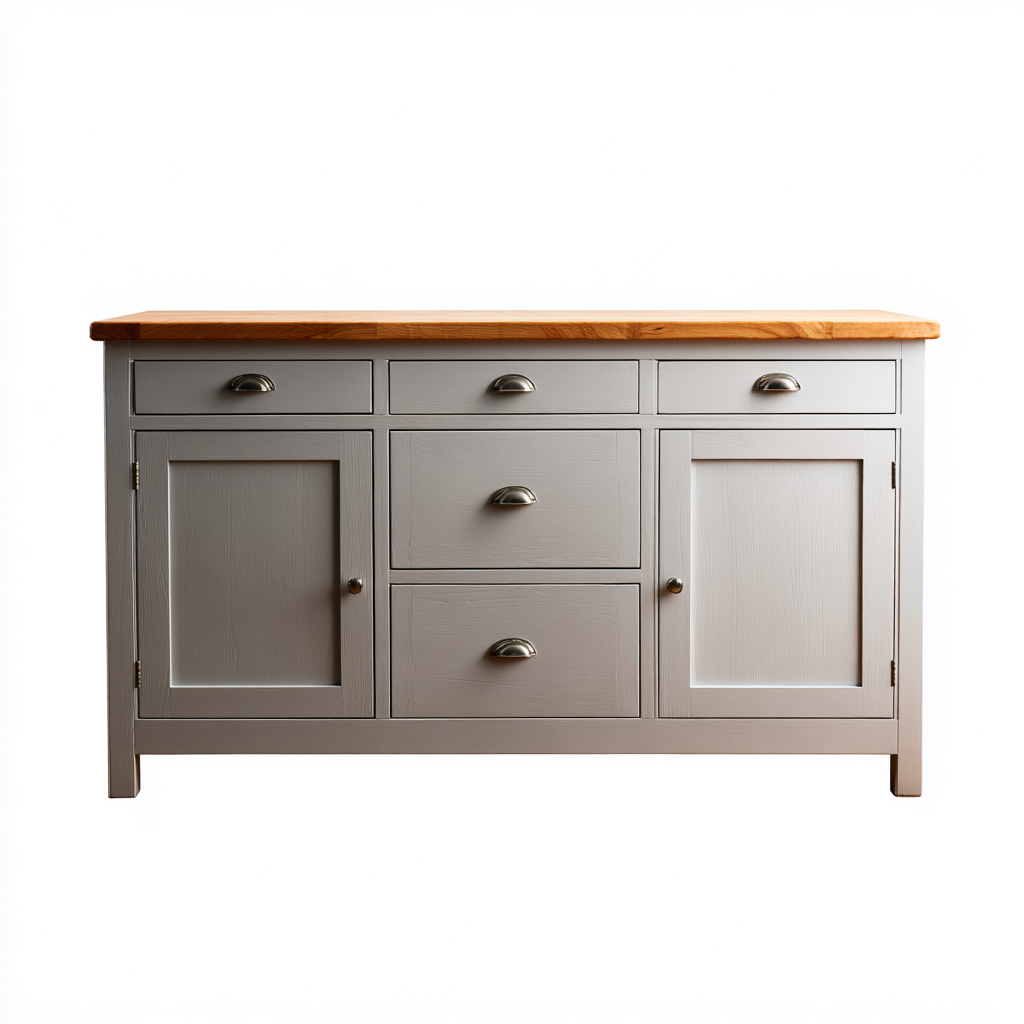 Credenza in legno grigio chiaro-marrone chiaro per sala da pranzo 160x45x92 cm - design classico moderno