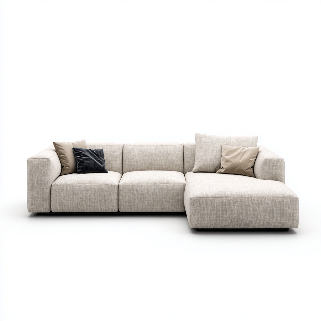 Divani modulari in tessuto 260x160x78 cm beige - design moderno per soggiorno