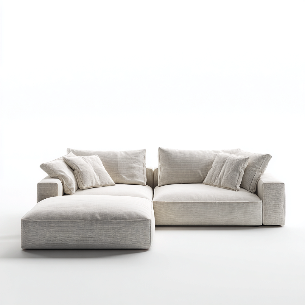 Divani modulari in tessuto 265x165x76 cm beige - design moderno per soggiorno