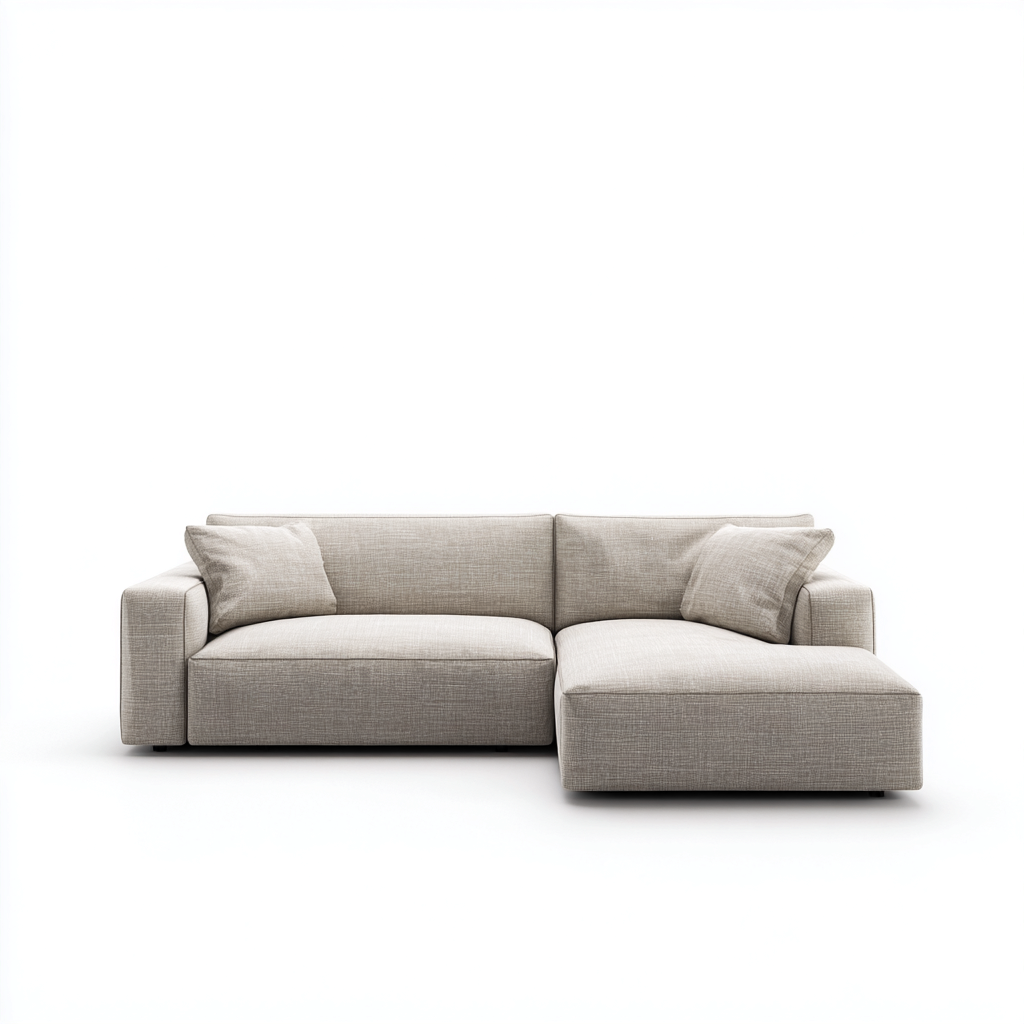 Divani modulari in tessuto 255x158x77 cm beige - design moderno per soggiorno