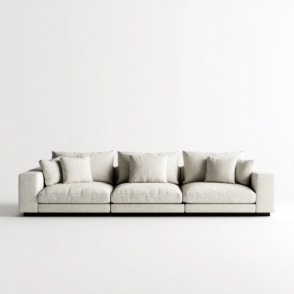 Divani a 3 posti in tessuto 235x92x78 cm bianco - design moderno per soggiorno