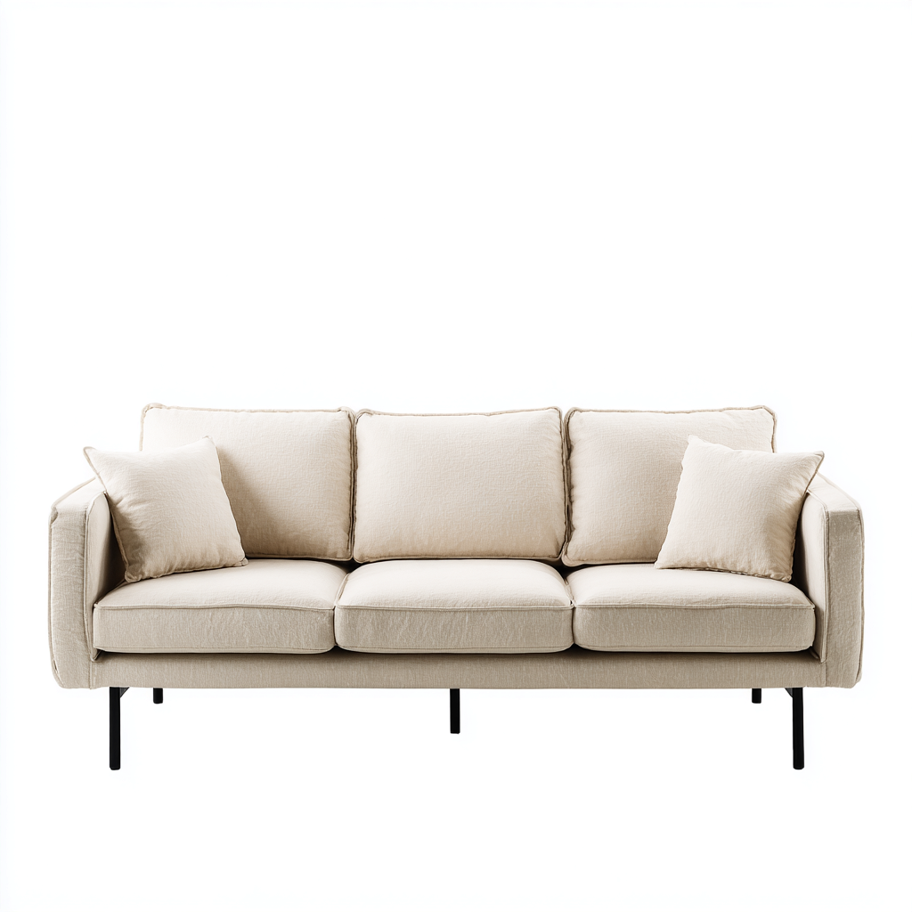 Divani a 3 posti in tessuto 220x88x83 cm bianco-nero - design moderno per soggiorno